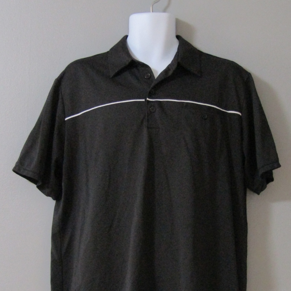 Adidas Climalite Black w/ White Polo Golf Shirt L - Picture 2 of 5